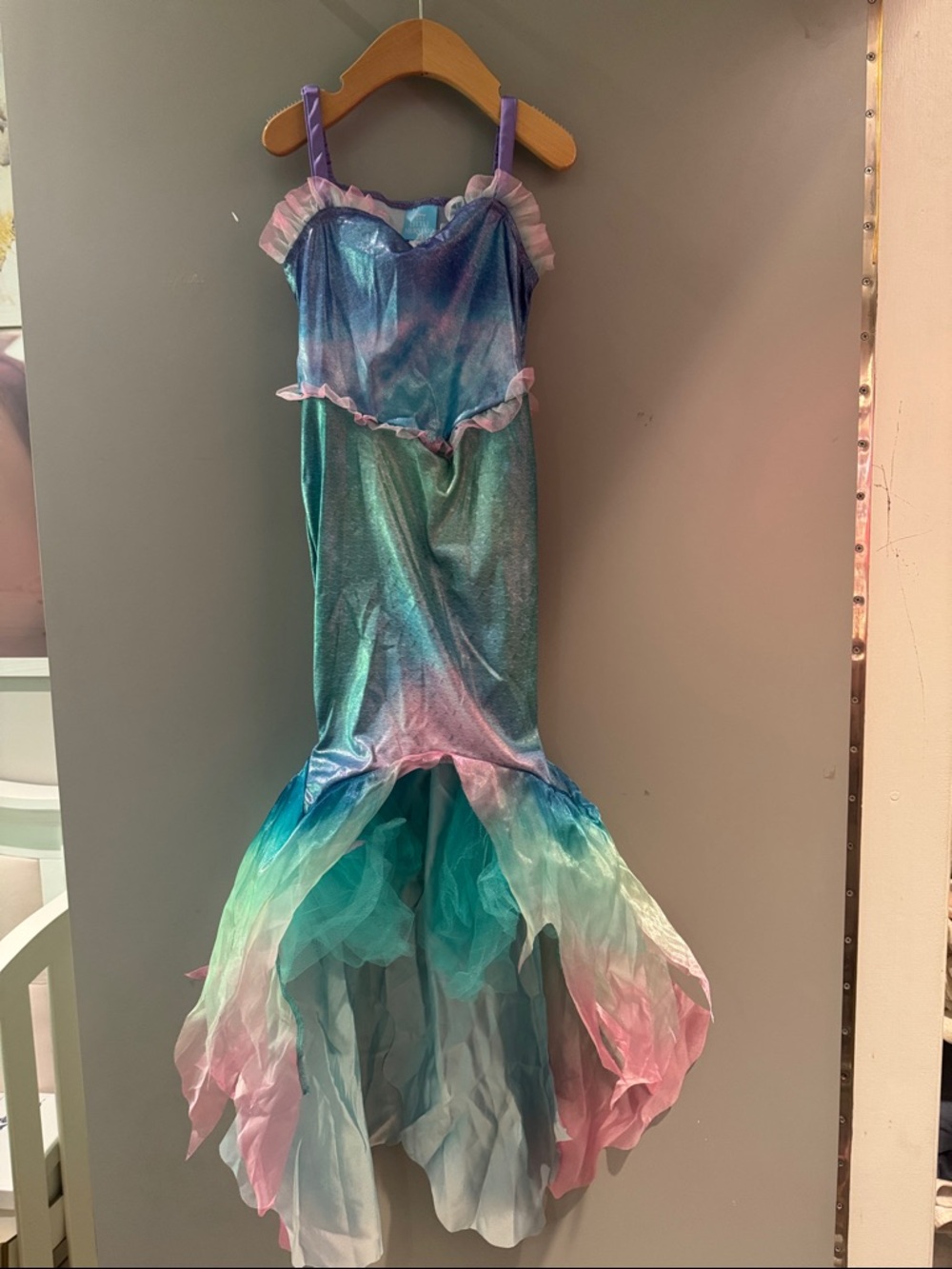 Girls Mermaid Costume Dress in Teal Purple Pink - Brand